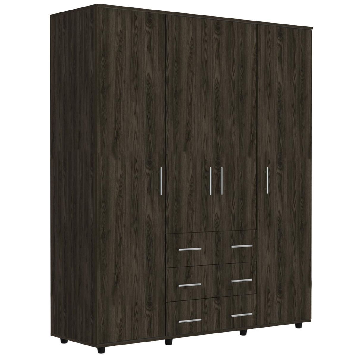 TUHOME - Clóset Fontan 4 Puerta(s) 3 Cajón(es) 3 Repisa(s) 150x179x49.3 cm Coñac/Blanco