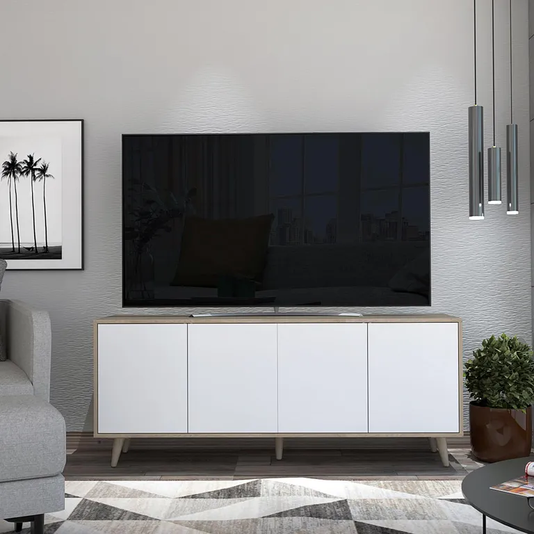 TUHOME Rack para TV Bora Rovere+blanco