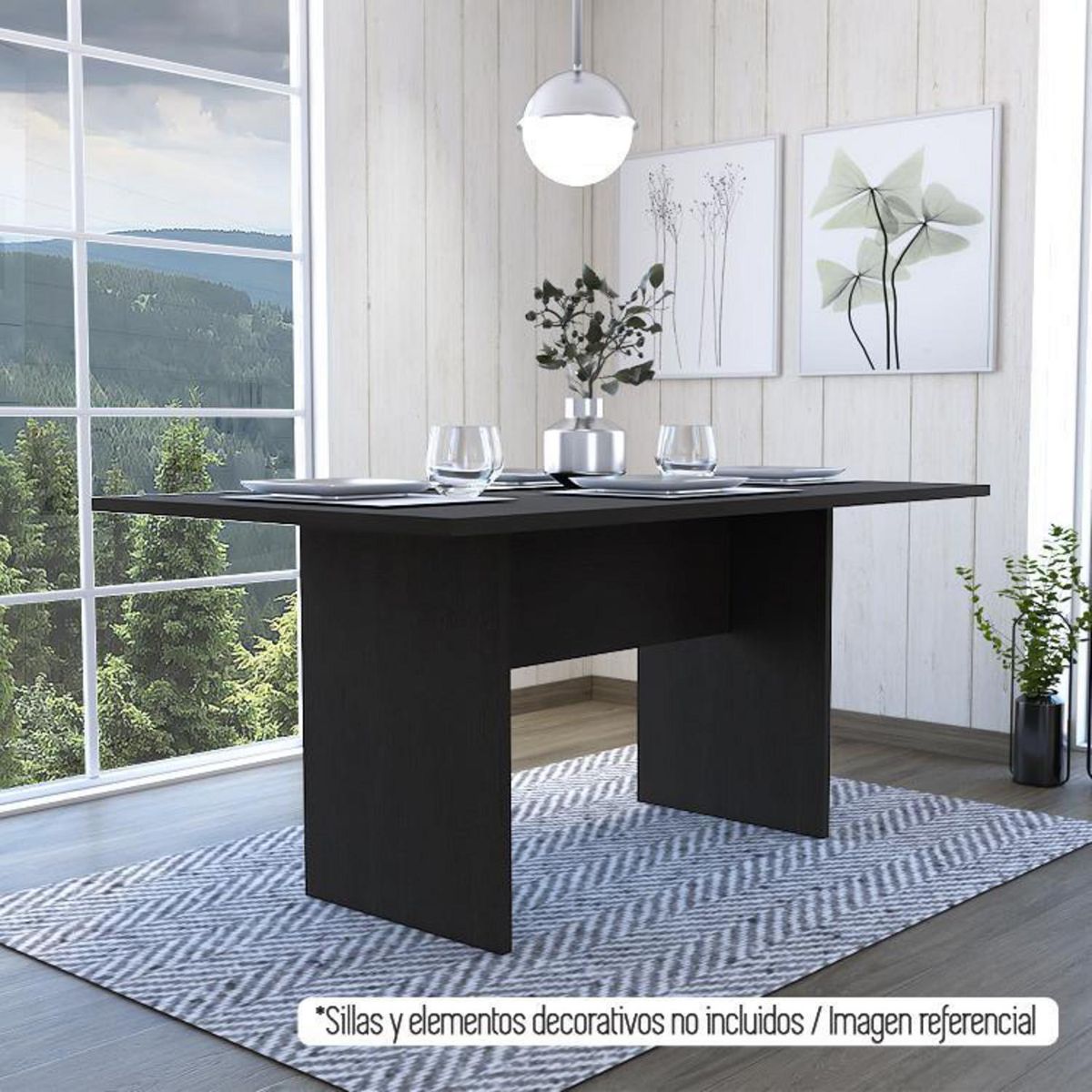 TUHOME - Mesa de comedor Beijing wengue