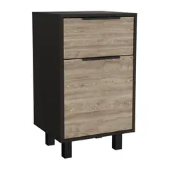 TUHOME - Velador 1 Puerta 1 Cajón(es) Kaia 70x41x36.3 cm Wengue/miel