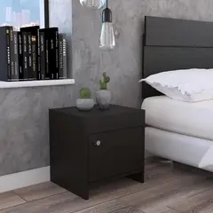 TUHOME - Velador 1 Puerta 1 Cajón(es) Colore 41.6x40x35.2 cm Wengue