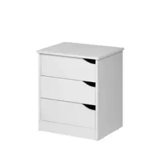 BE DESIGN - Velador 3 Cajón(es) Compaq 48.4x55x36 cm Blanco