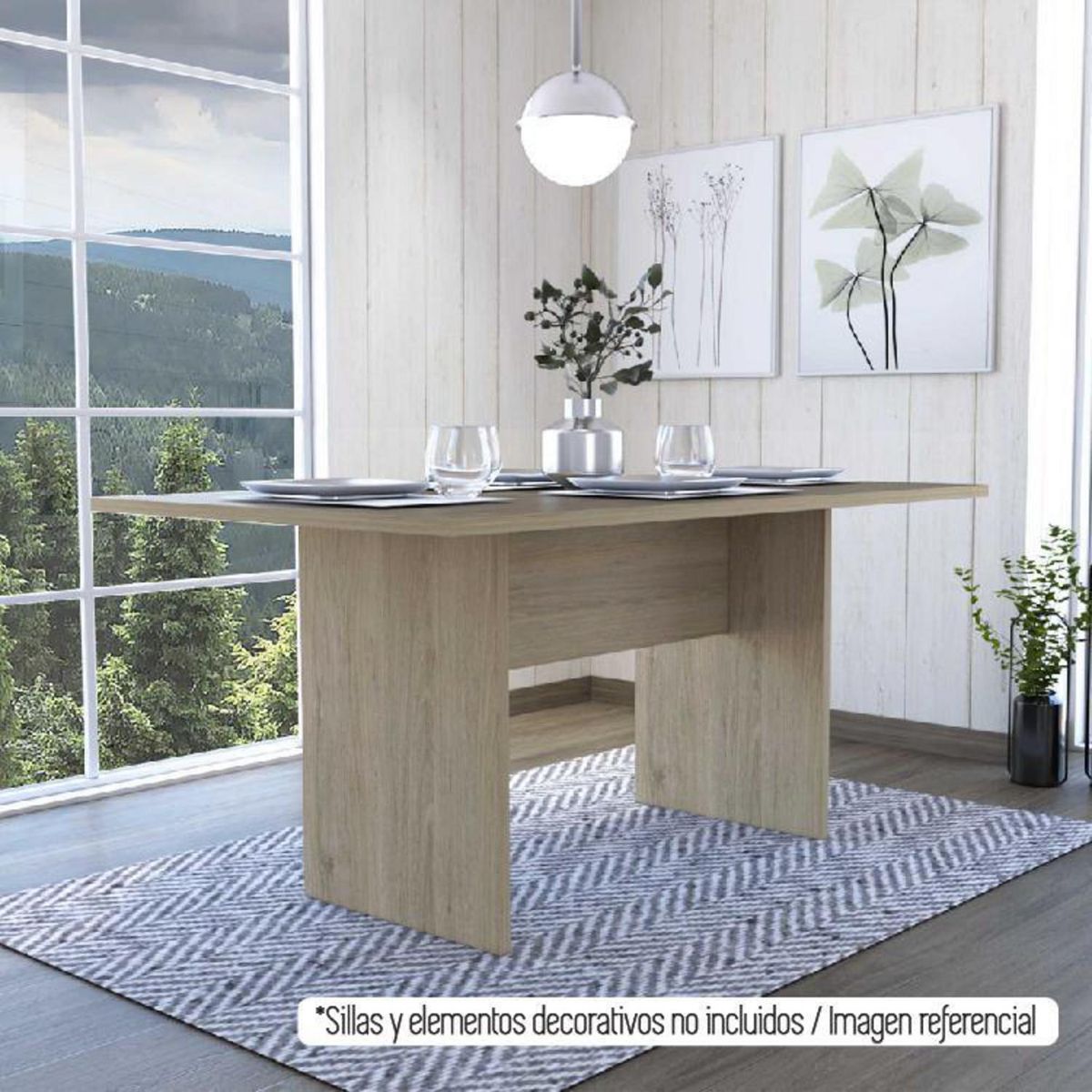 TUHOME - Mesa de comedor Beijing rovere