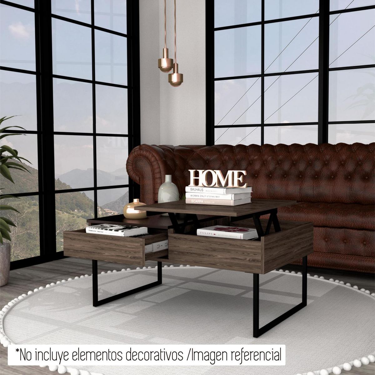 TUHOME - Mesa funcional coñac - wengue