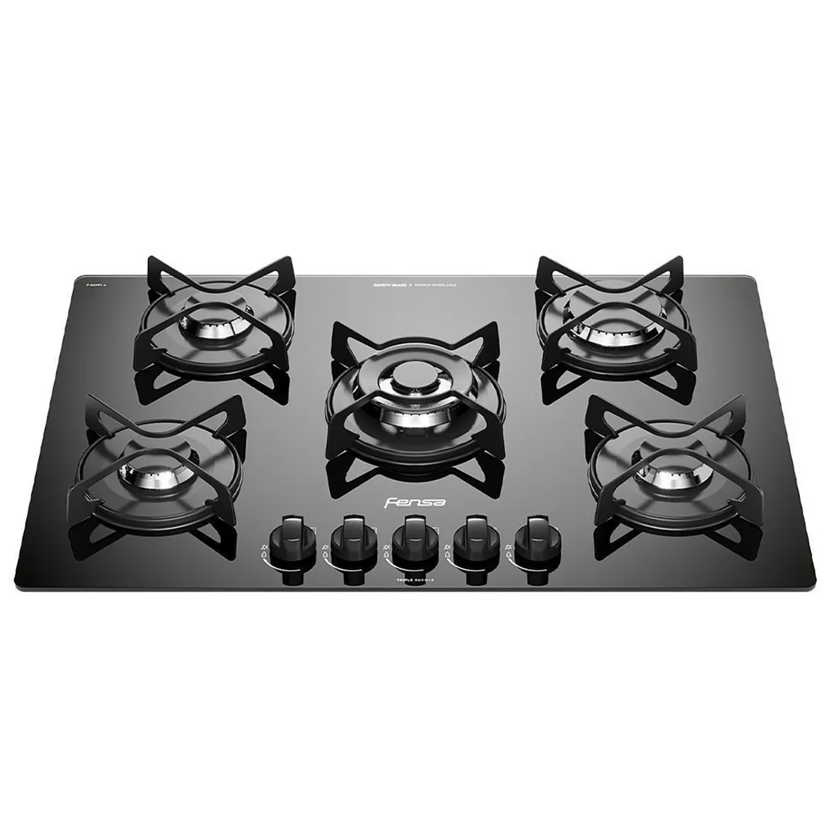 FENSA - Encimera Gas Licuado 5 Platos Negro F GC75V A