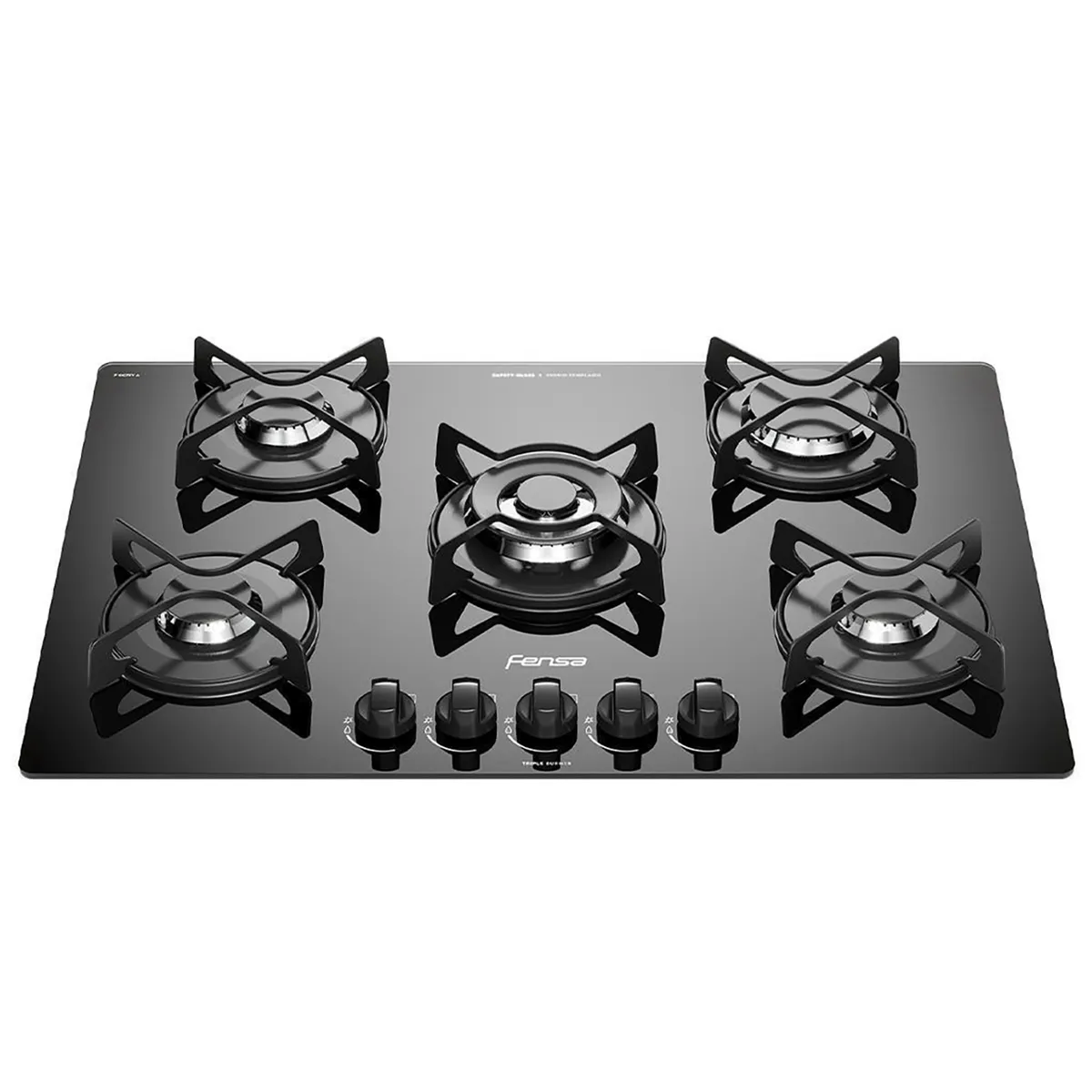 FENSA - Encimera Gas Licuado 5 Platos Negro F GC75V A