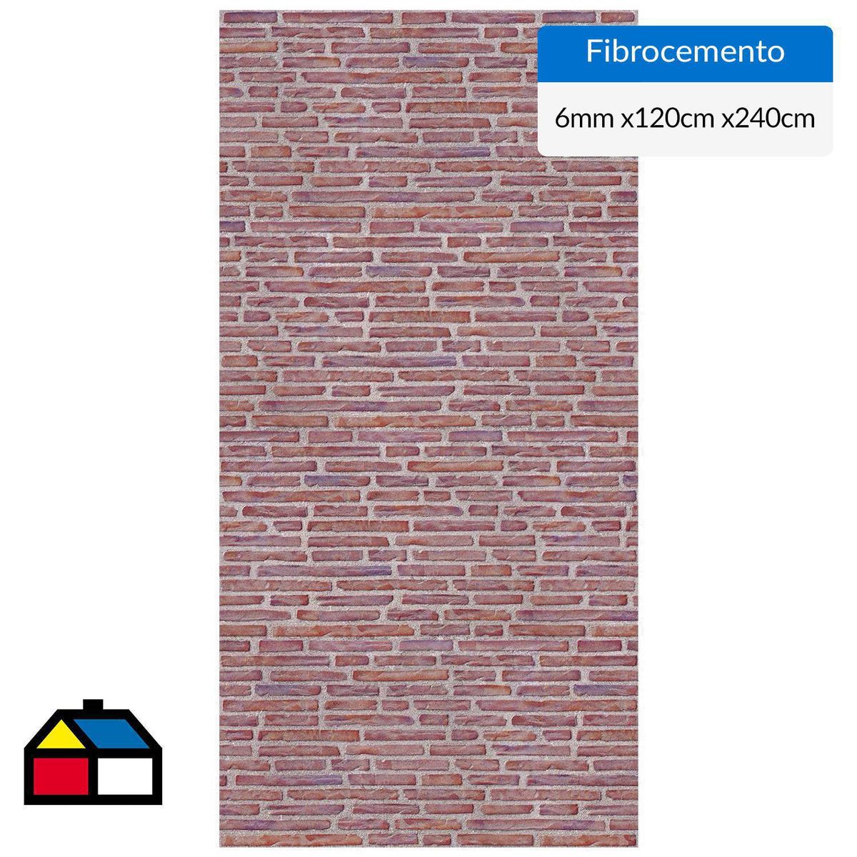 PIZARREÑO CEDRAL - Set 3 Fibrocemento Simplísima 6 mm 120x240 cm Ladrillo Rojo