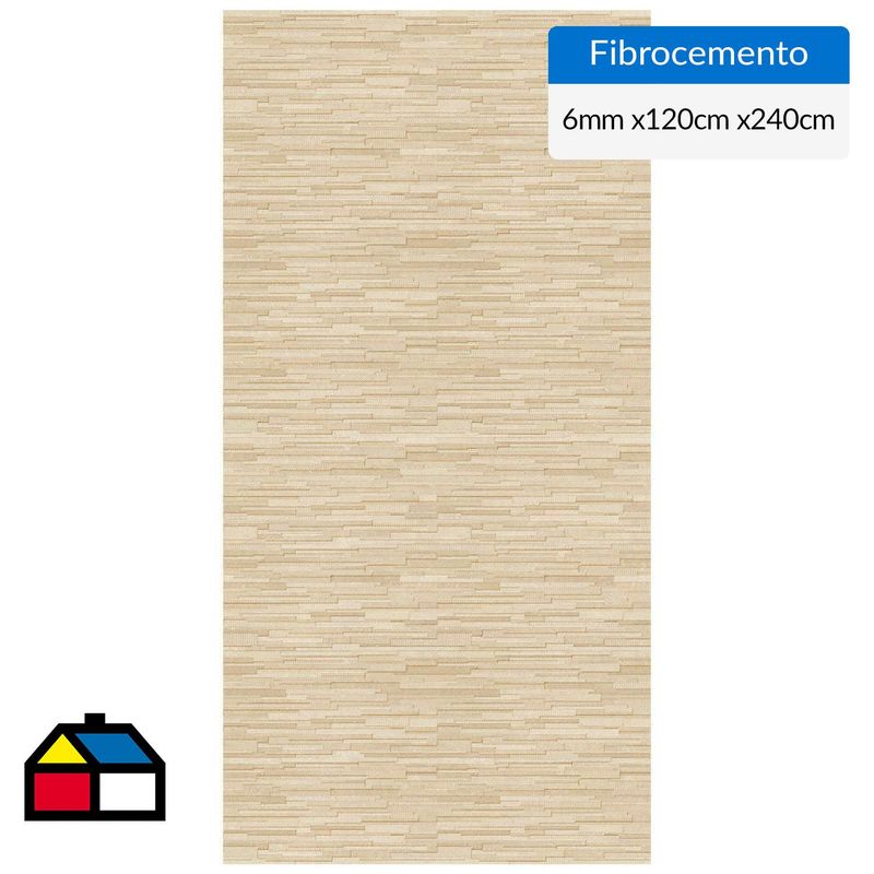 PIZARREÑO CEDRAL - Set 3  Fibrocemento Simplísima 6 mm 120x240 cm Caliza Crema