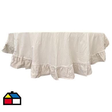 Mantel 160 cm beige algodn