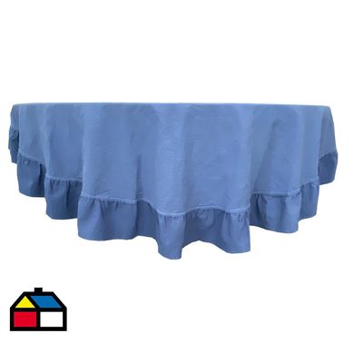 Mantel 160 cm azul algodn