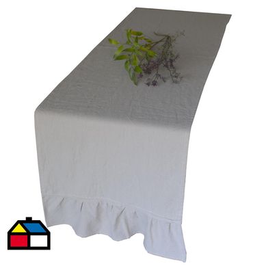 Camino de mesa 40X180 cm beige algodn