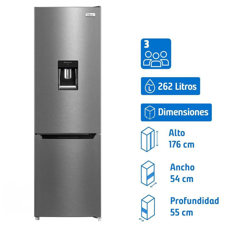 Refrigerador Bottom Freezer Frío Directo 262 Litros Inox LRB-270SDIW