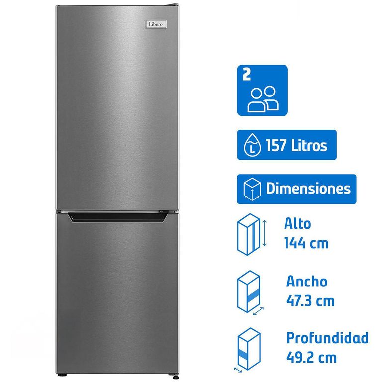 Refrigerador Bottom Freezer Frío Directo 157 Litros Inox LRB-180DFI