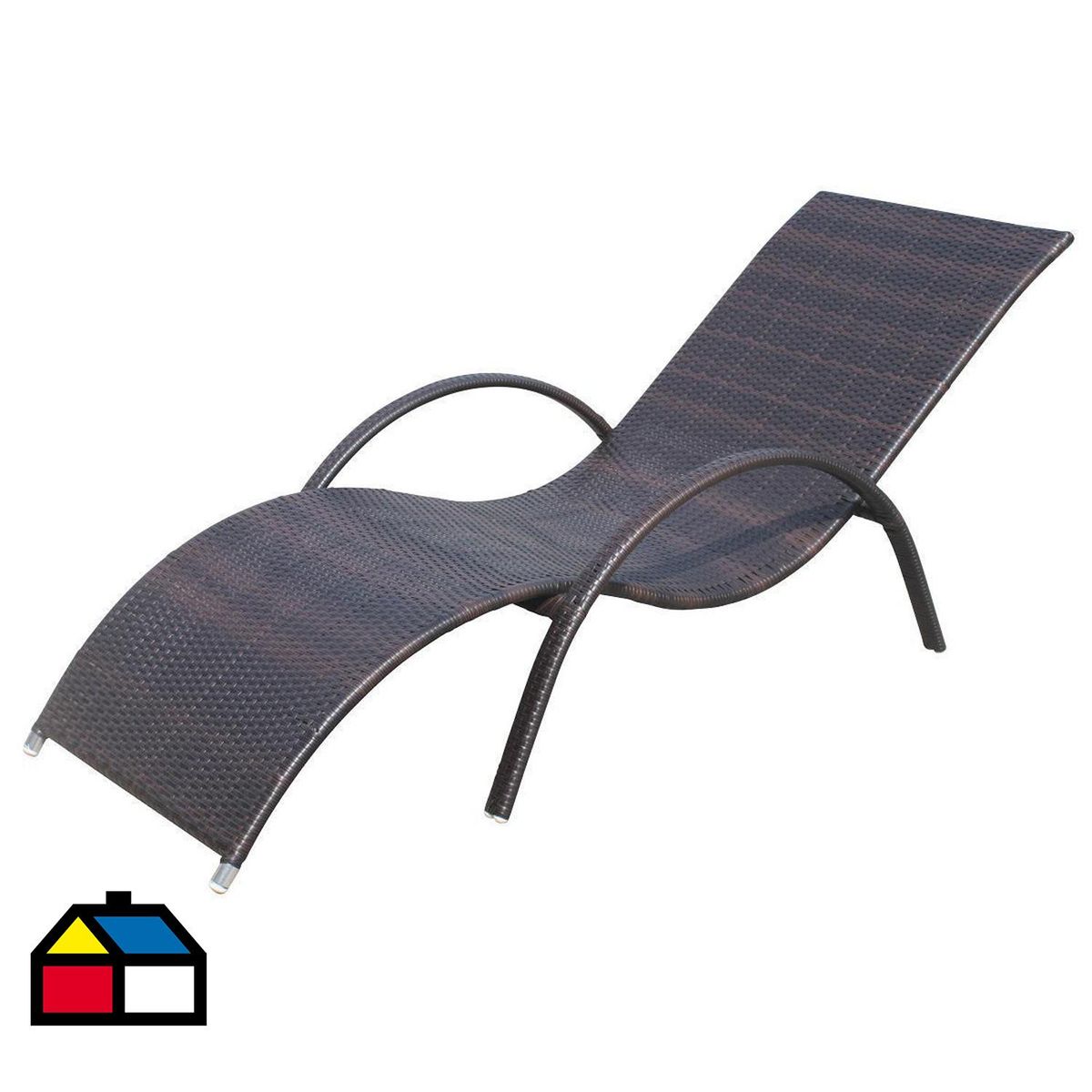 EL BARCO - Reposera Viena Rattan Sintético Café Oscuro