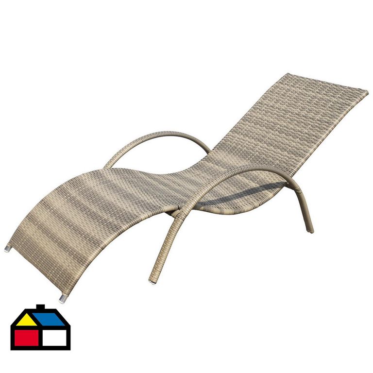 Reposera Roma Rattan Sintético Café Claro | Sodimac Chile