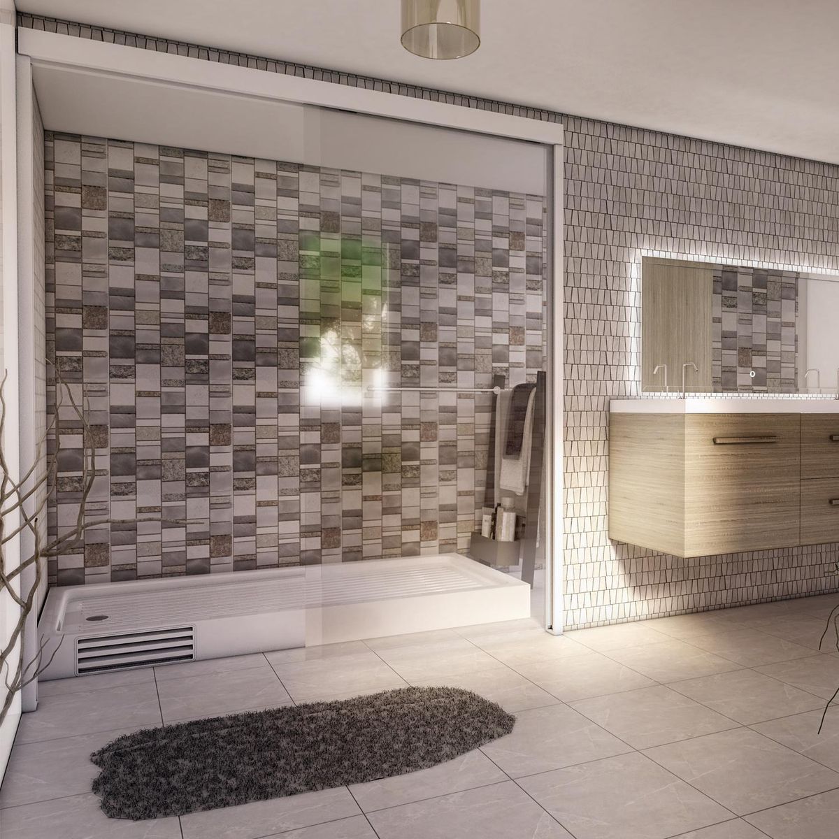 KLIPEN - Receptáculo c/desague 1500x700 mm incluye panel de registro a 16 cm