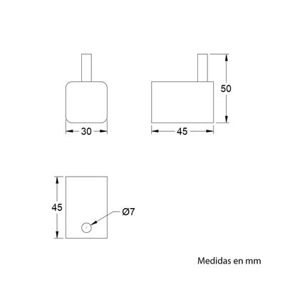 Imagen 2 del producto Percha Simple Zinc Cromo
