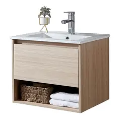 KLIPEN - Mueble con lavamanos c/rebalse 1cajón 1repisa 50 cm color soft
