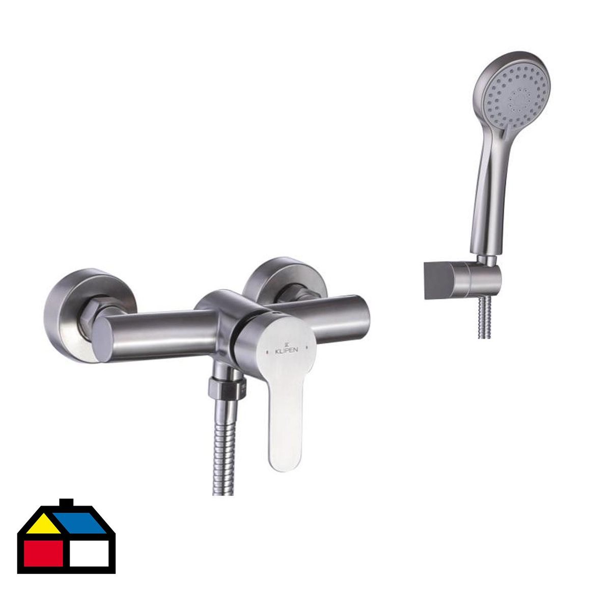 KLIPEN - Monomando de receptaculo cepillada con ducha fono flexible 160 cm