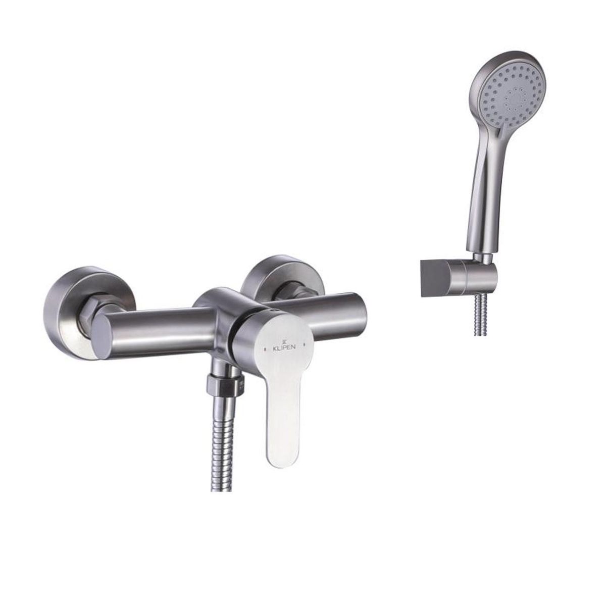 KLIPEN - Monomando de receptaculo cepillada con ducha fono flexible 160 cm