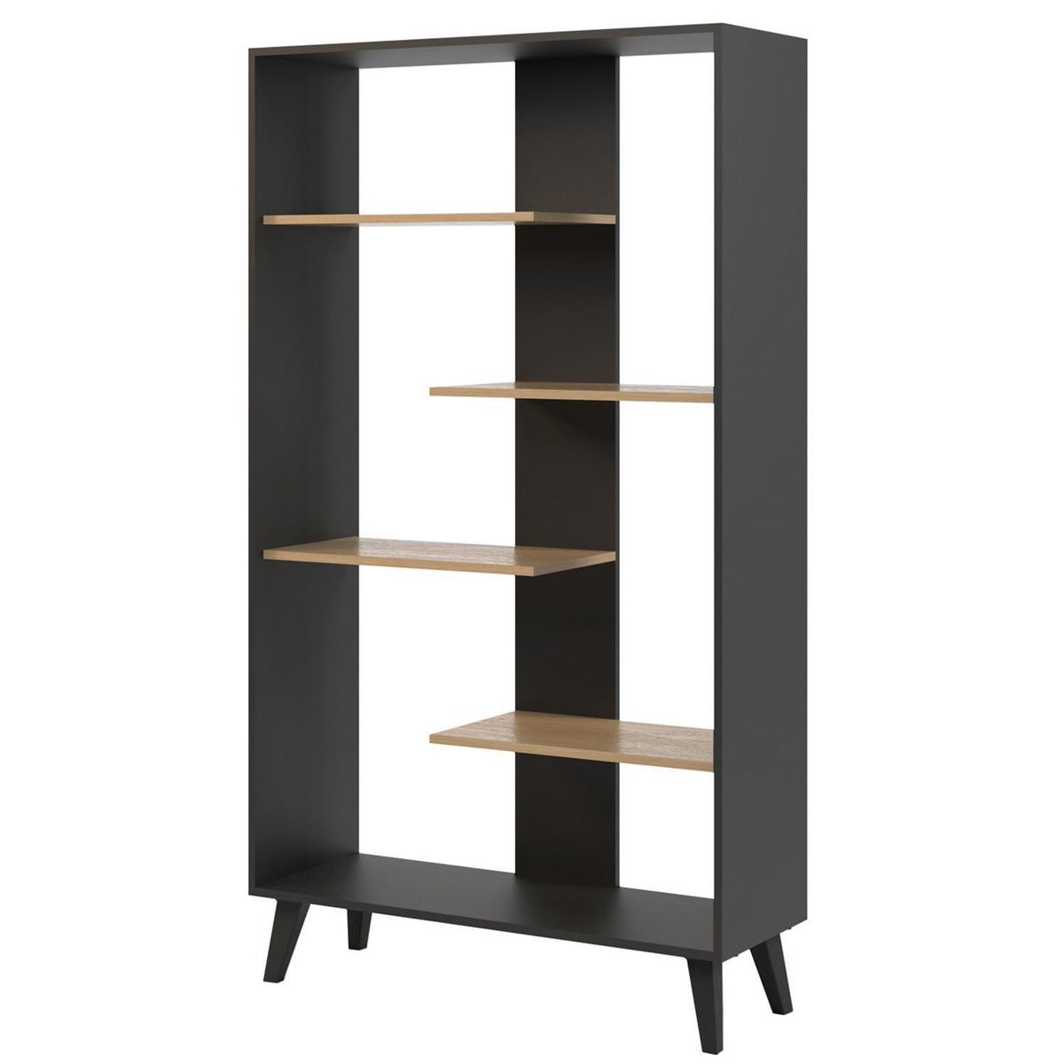 JUST HOME COLLECTION - Estante Melamina 4 Nivel(es) 90x160x32 cm Negro/Madera