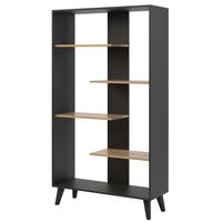 Estante Melamina 4 Nivel(es) 90x160x32 cm Negro/Madera