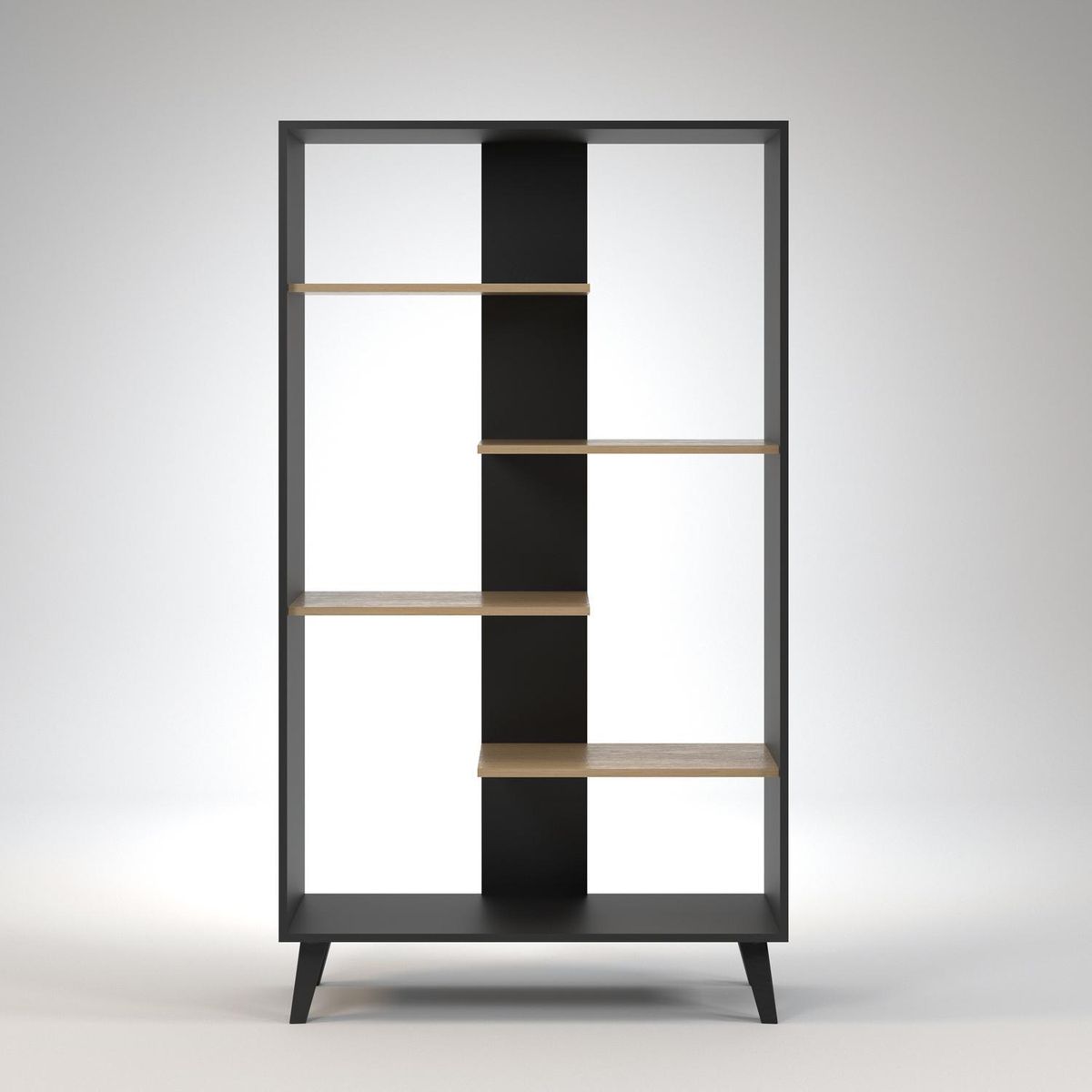 JUST HOME COLLECTION - Estante Melamina 4 Nivel(es) 90x160x32 cm Negro/Madera