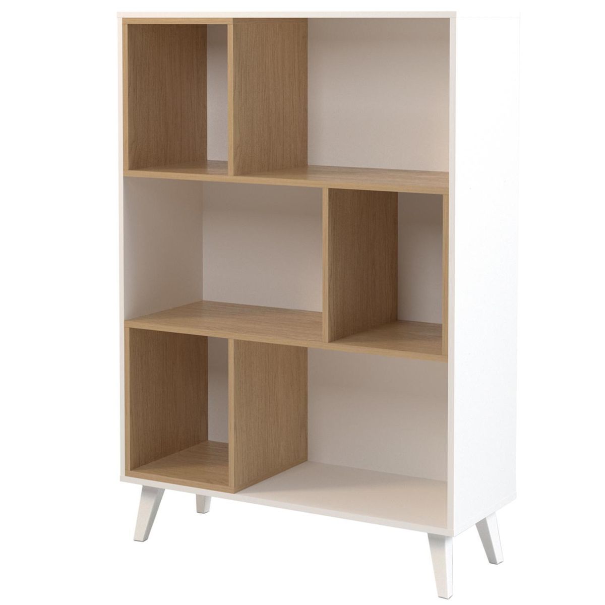 JUST HOME COLLECTION - Estante Ragnar Melamina 2 Nivel(es) 90x130x35 cm Blanco/Madera