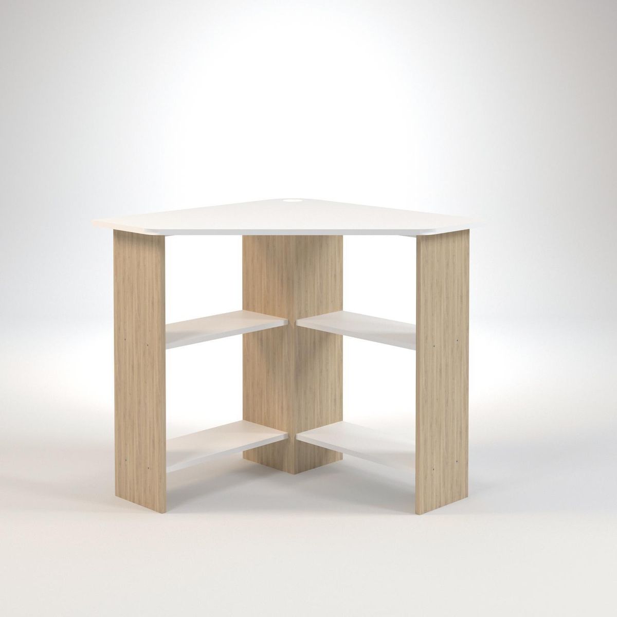 JUST HOME COLLECTION - Escritorio esquina 75x75x75x cm blanco-oak