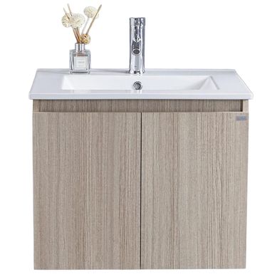 Mueble con lavamanos de loza vitrificada c/rebalse 2p 50 cm color soft