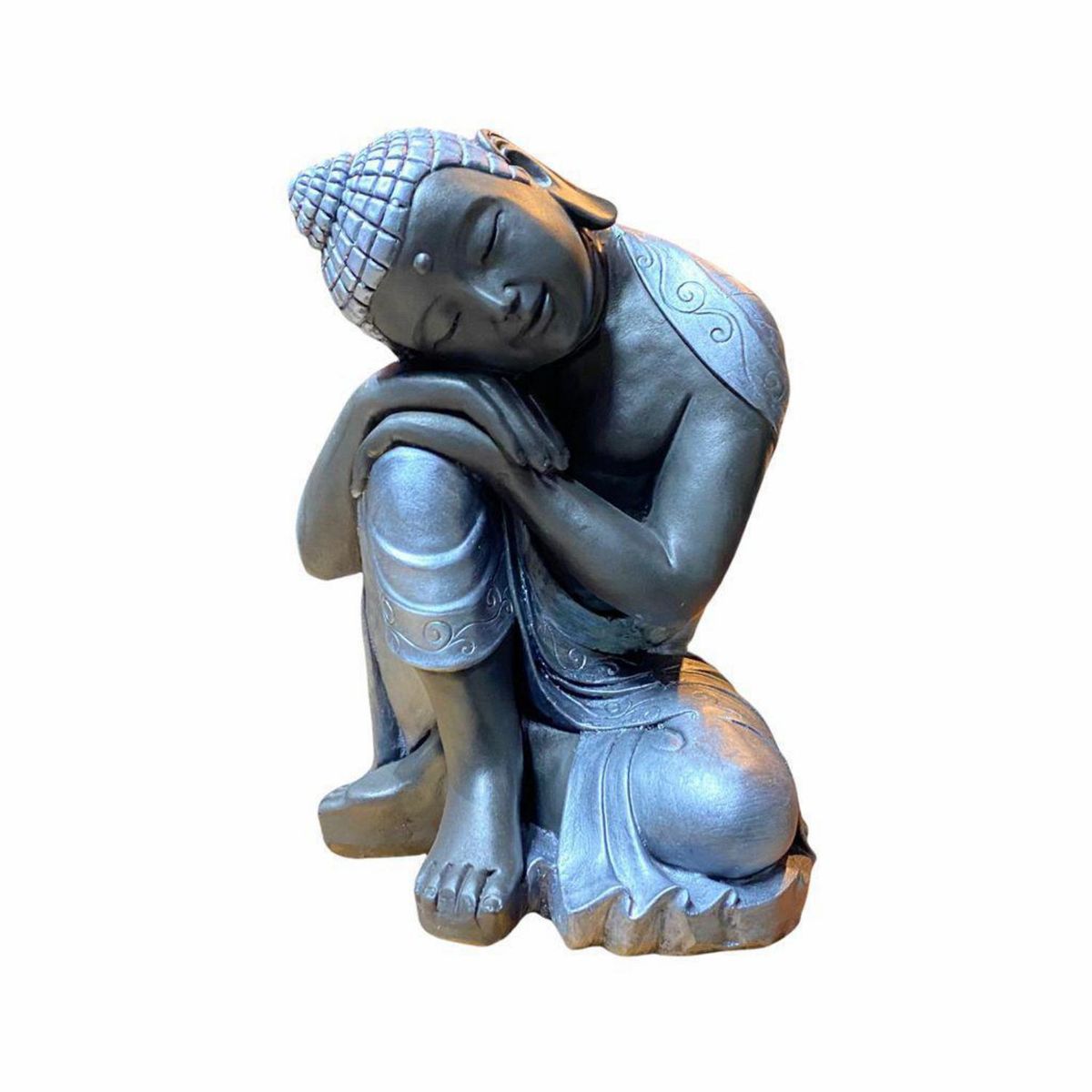 SAT NAM INSPIRES - Buda durmiente negro/plata 48 cm