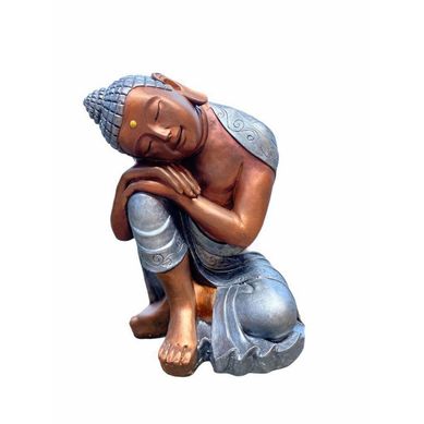 Buda durmiente cobre/plata  48 cm