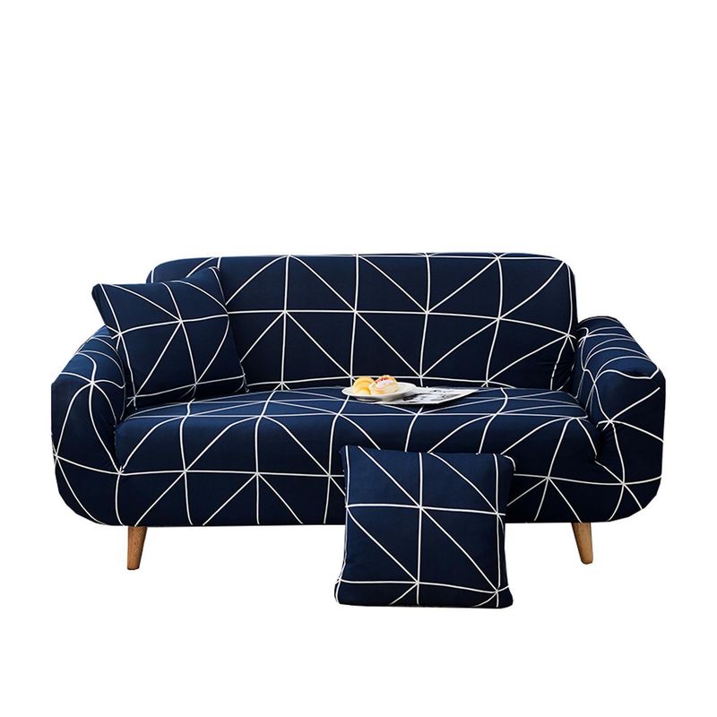 IMPORTADORA USA - Funda Sillón Diseño Geo 3 cuerpos  190x190x2 cm Poliéster Azul