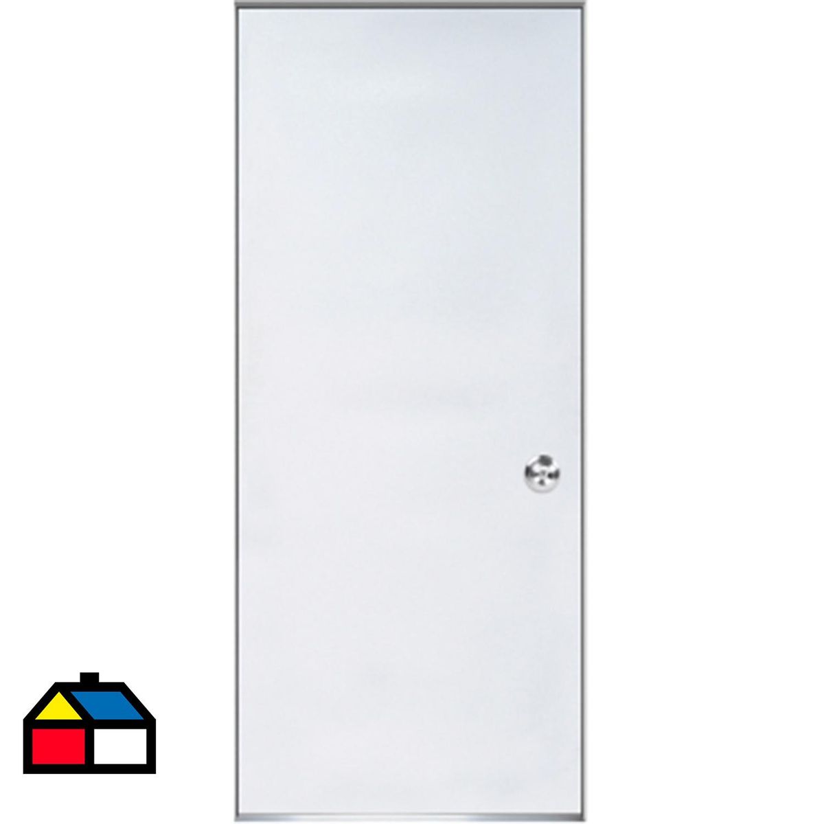 HOLZTEK - Puerta Exterior Acero 70x210 cm 6 Paneles Blanco