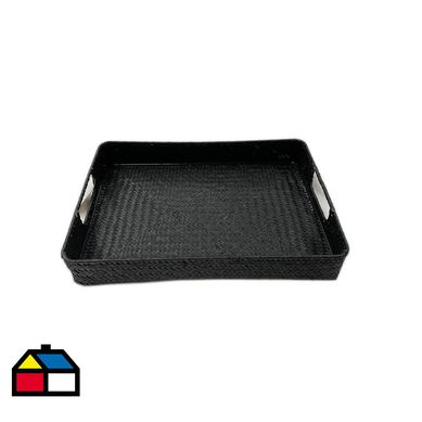 Bandeja 24x34x5 cm negra fibra natural