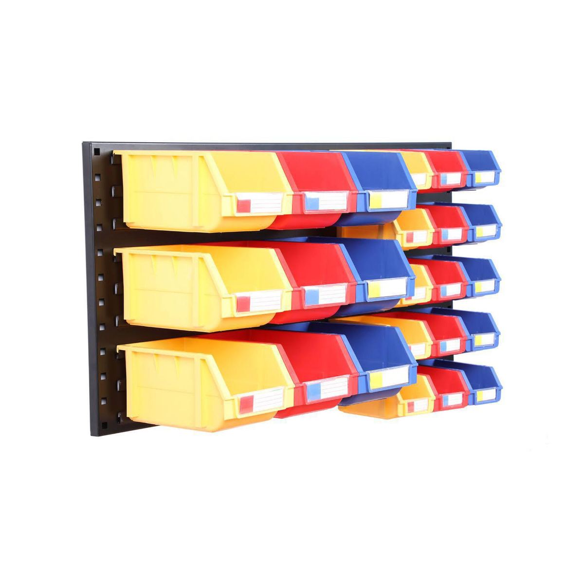 AUTORODEC - Pacl 24 Cajas Organizadoras 90x45x91 cm 1000 Azul Rojo Amarillo y soporte negro