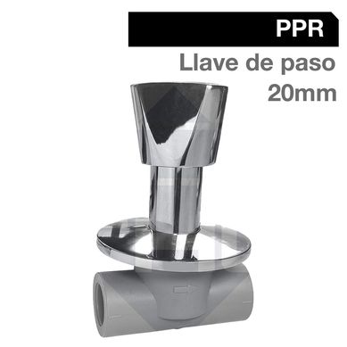 Llave Paso Cromada 20 mm PP-RCT.
