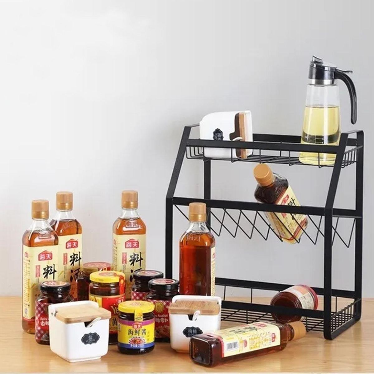 IMPORTADORA USA - Estante organizador especiero de cocina 3 niveles