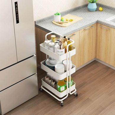 Organizador Repisa 3 niveles rodante metal Blanco