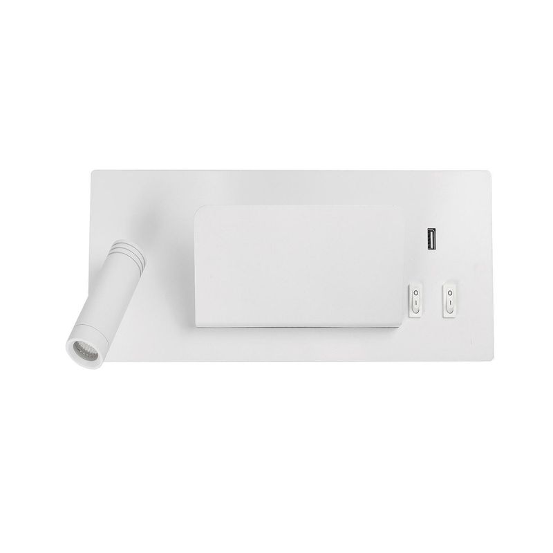 HB LEDS - Apliqué Lámpara Led Rectángular Usb Aluminio Blanco