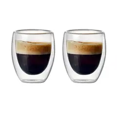 IMPORTADORA USA - Set 2 Mug 300 ml Vidrio Doble Pared