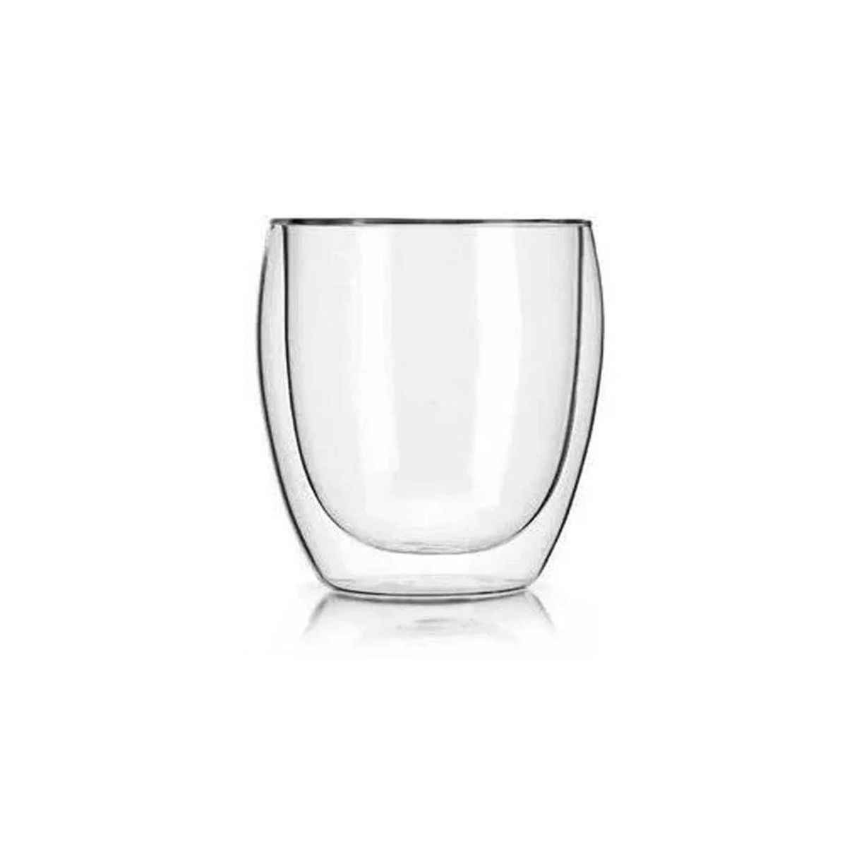 IMPORTADORA USA - Set 2 Mug 300 ml Vidrio Doble Pared Café 