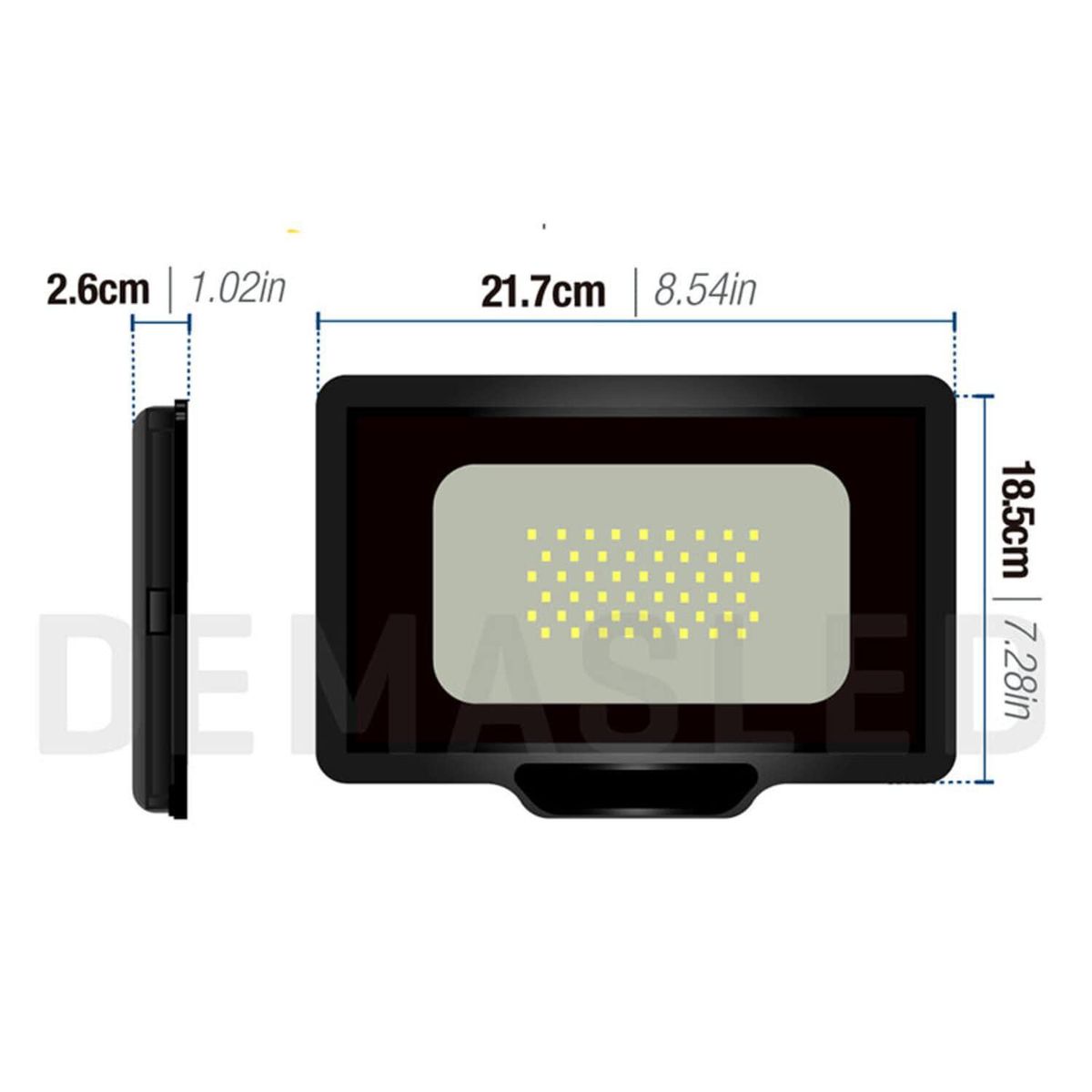 DEMASLED - Proyector de área led ip65 50w blanco frio, SEC