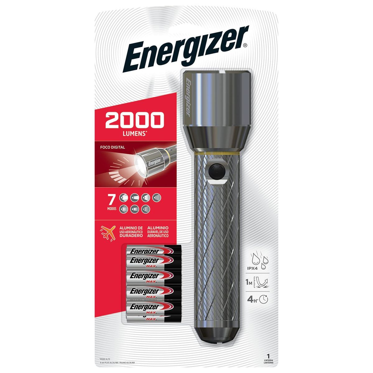 ENERGIZER - Linterna Vision HD Ultra 2000 Lúmenes  9 pilas AAA incluidas