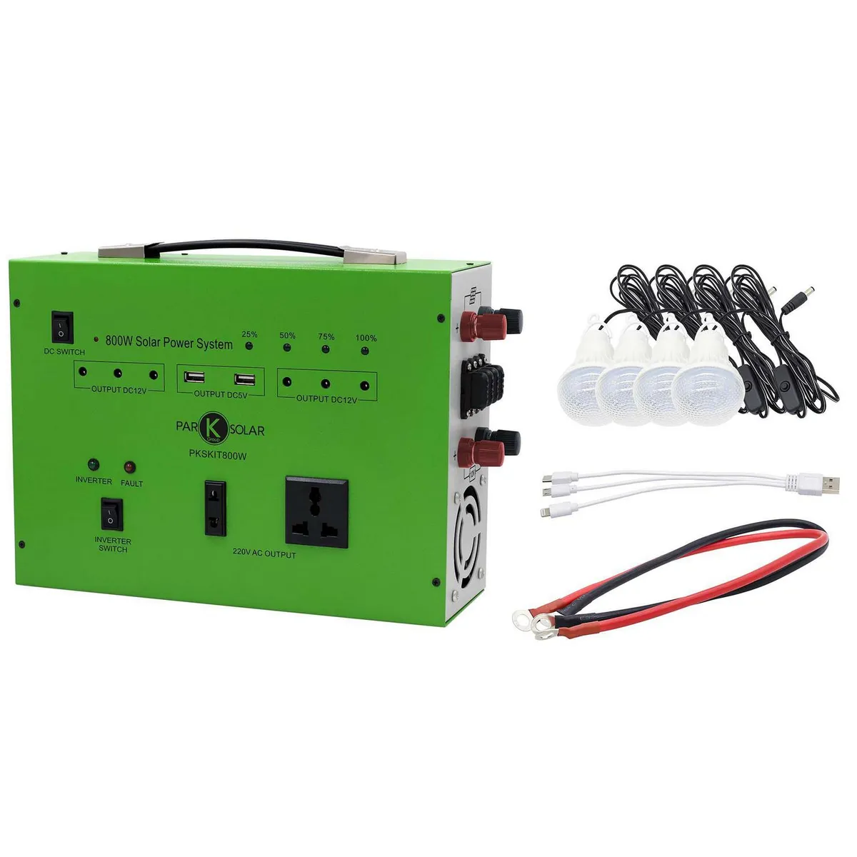 PARKSOLAR - Sistema de energía solar 220 V / 800 W no incluye paneles