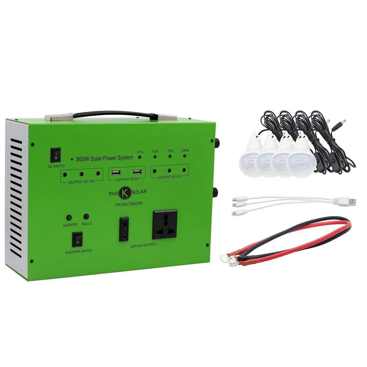 PARKSOLAR - Sistema de energía solar 220 V / 800 W no incluye paneles