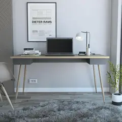 TUHOME - Escritorio Newport duna-plomo