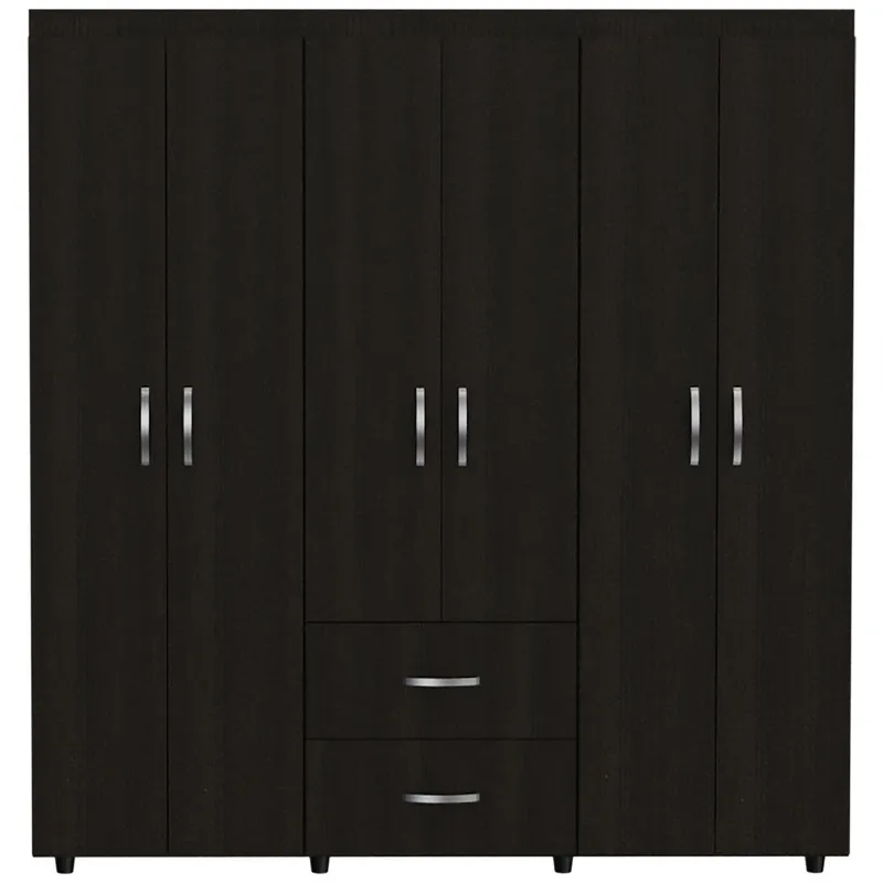 TUHOME - Clóset Bariloche 6 Puerta(s) 2 Cajón(es) 6 Repisa(s) 170.3x180x50.3 cm Wengué