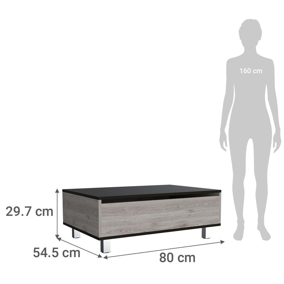 TUHOME - Mesa funcional ceniza - wengue