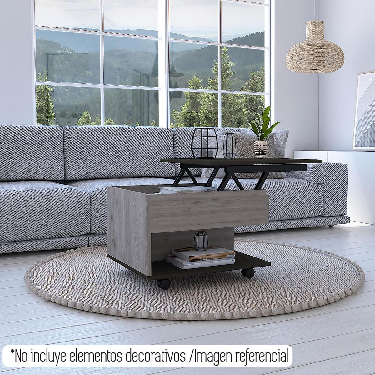 TUHOME - Mesa funcional ceniza - wengue